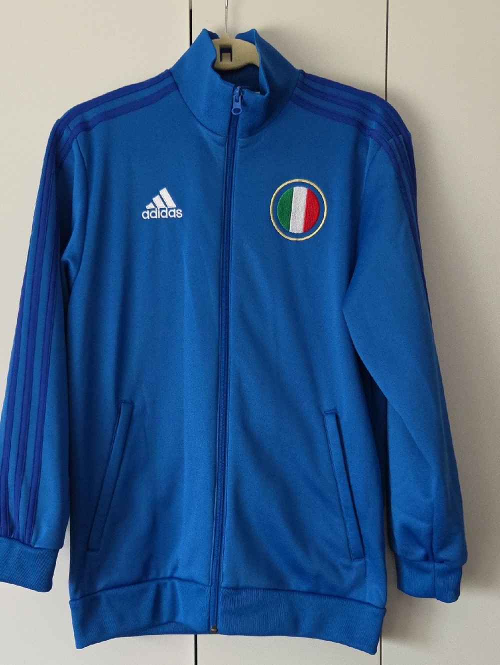 adidas Blue Lightweight Track Jacket with Italy Patch